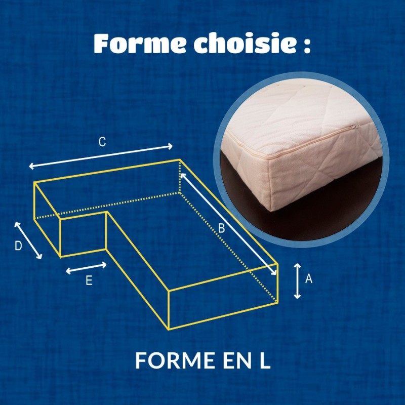 Housse matelassée en L
